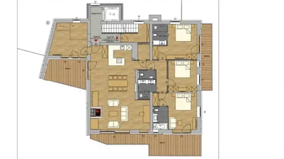 Floor plan of the fourth apartment in Thurnher's Residences.