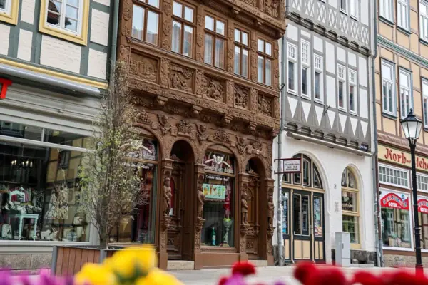 Die Außenfassade vom Krummelschen Haus in Wernigerode.