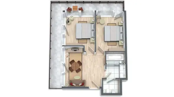 Floor plan of the family suite