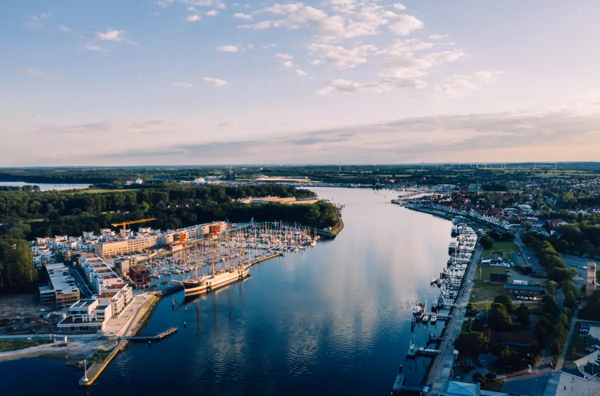 Travemünde aus der Vogelperspektive.