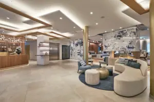 Lobby A-ROSA Tegernsee Die Lobby vom A-ROSA Tegernsee mit modernen Möbeln.
